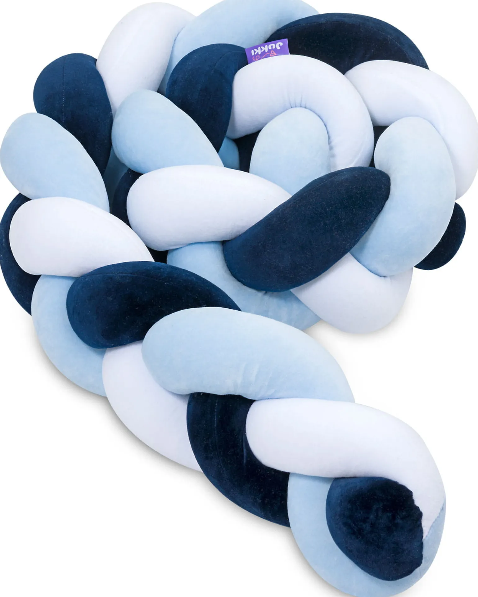 Ochraniacz warkocz do łóżeczka pleciony, 200 cm - Mix Blue