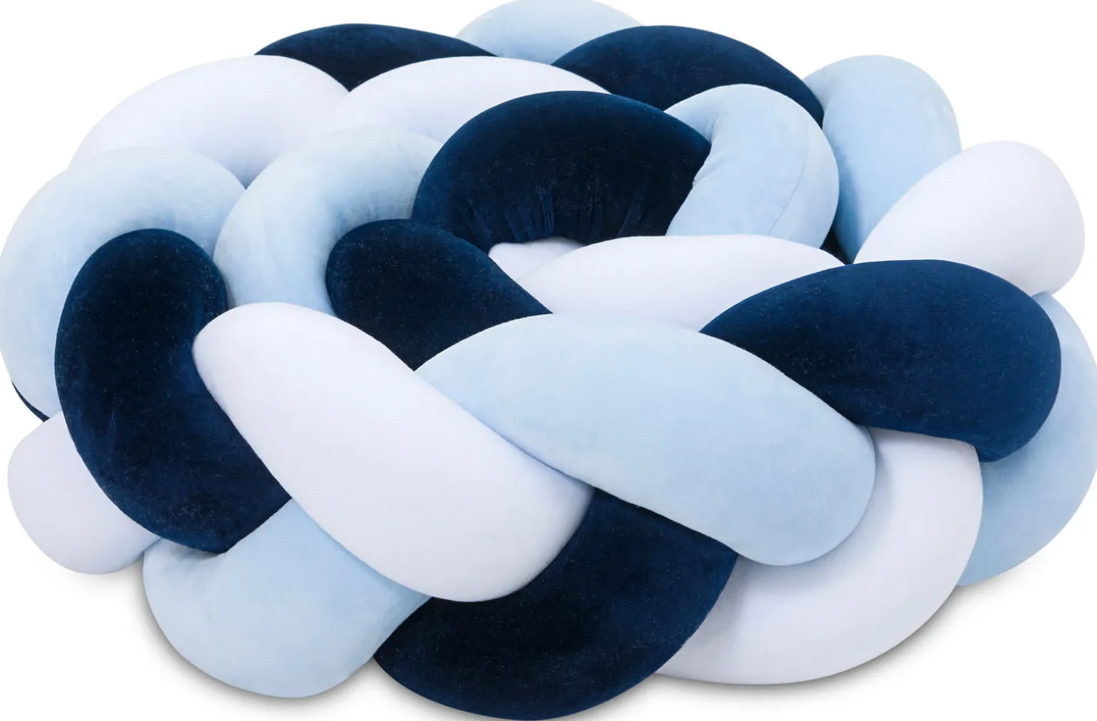 Ochraniacz warkocz do łóżeczka pleciony, 200 cm - Mix Blue
