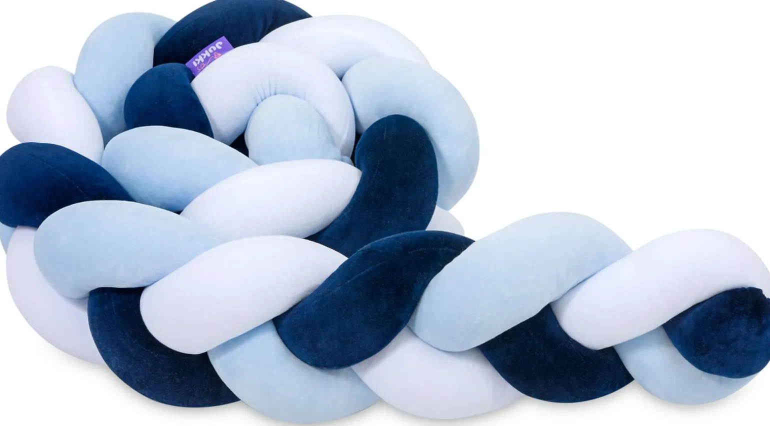 Ochraniacz warkocz do łóżeczka pleciony, 200 cm - Mix Blue