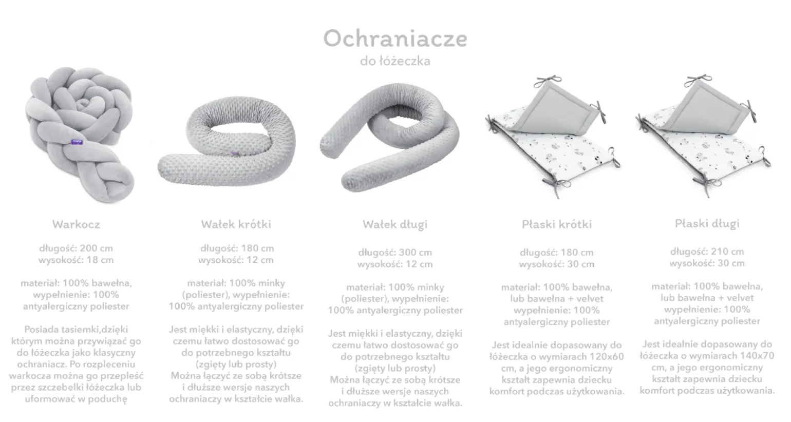 Ochraniacz warkocz do łóżeczka pleciony, 200 cm - Granatowy