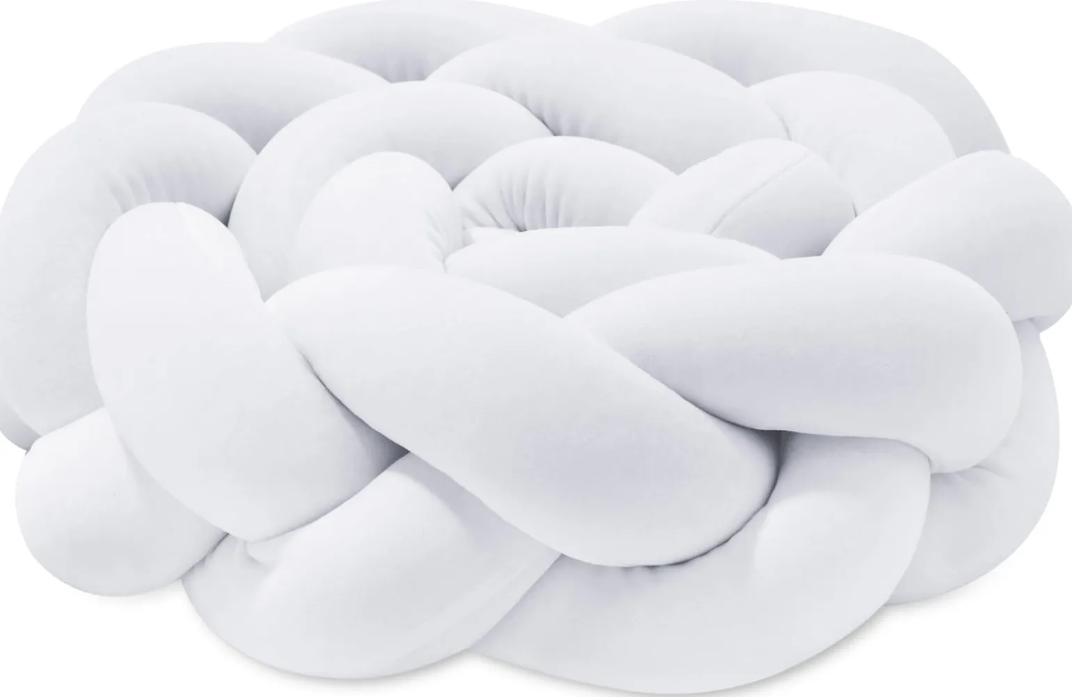 Ochraniacz warkocz do łóżeczka pleciony, 200 cm - Biały