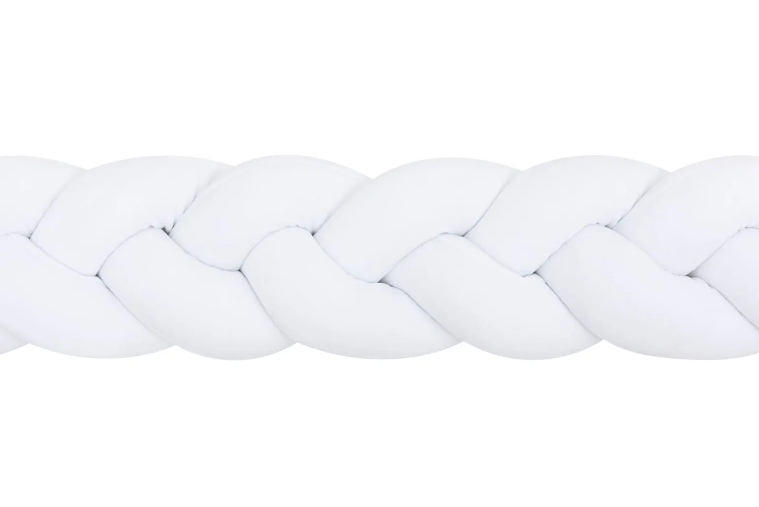 Ochraniacz warkocz do łóżeczka pleciony, 200 cm - Biały