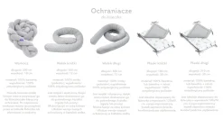 Ochraniacz warkocz do łóżeczka pleciony, 200 cm - Szary ciemny