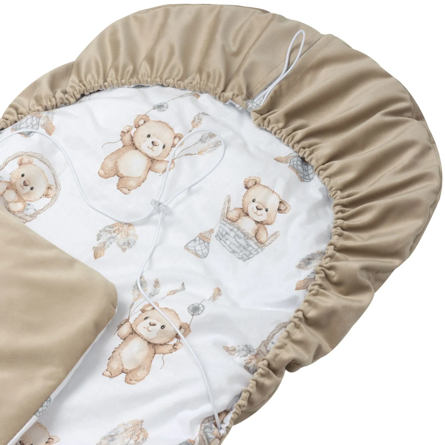 Okrycie, osłonka na nóżki - Boho Bears i Cappuccino Soft Velvet