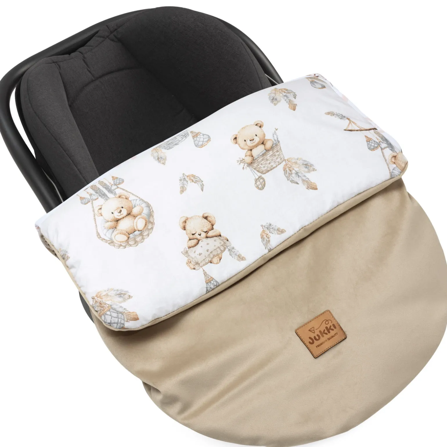 Okrycie, osłonka na nóżki - Boho Bears i Cappuccino Soft Velvet