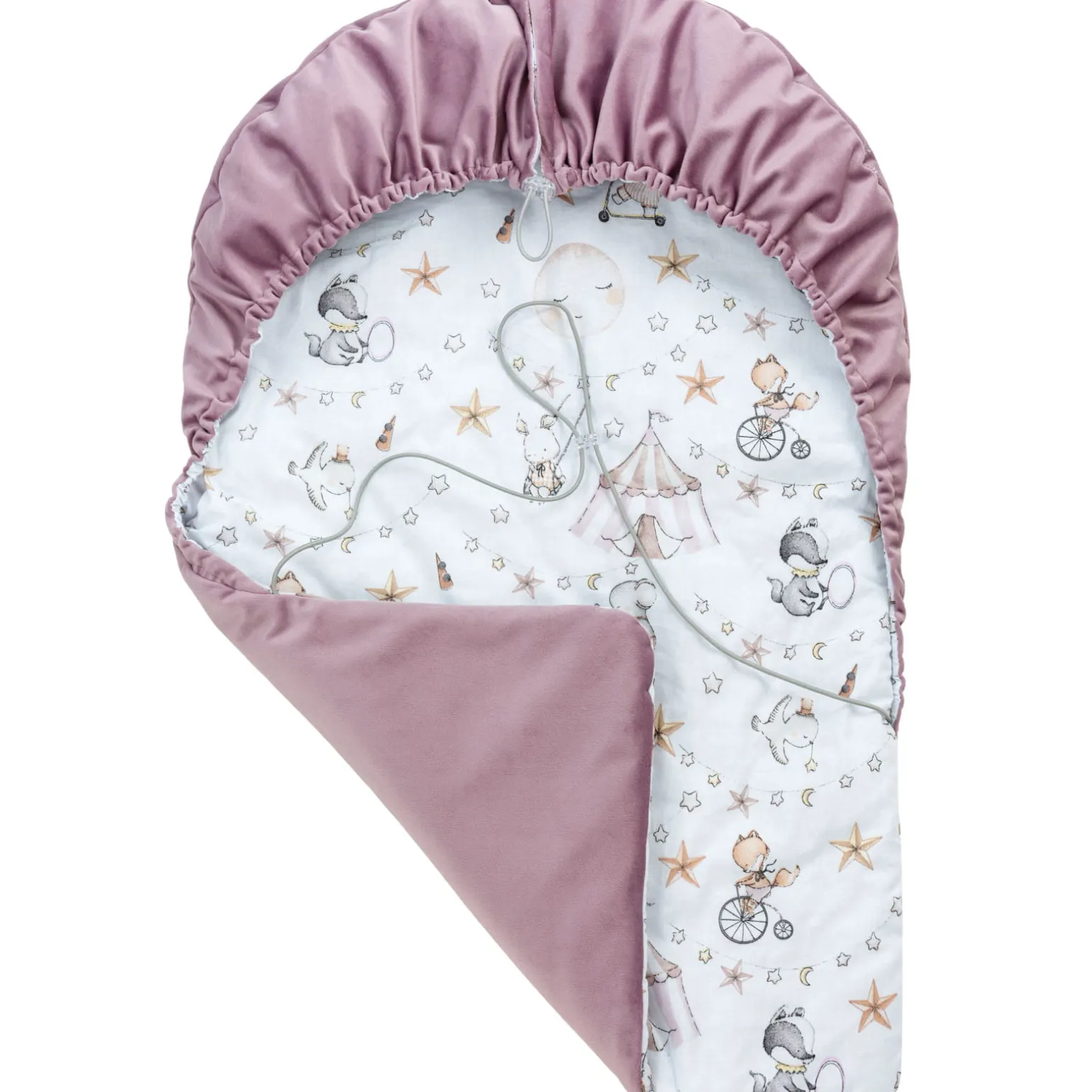 Okrycie, osłonka na nóżki - Candy Circus i wrzosowy Soft Velvet