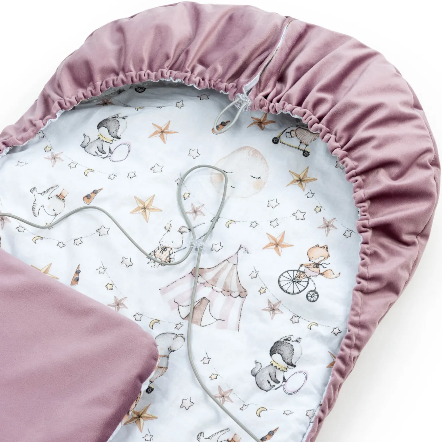 Okrycie, osłonka na nóżki - Candy Circus i wrzosowy Soft Velvet