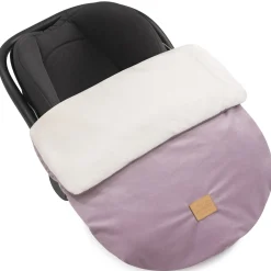 Okrycie, osłonka na nóżki - Plusz ecru i wrzosowy Soft Velvet