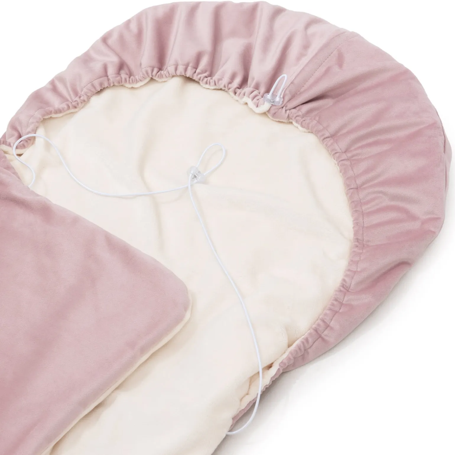 Okrycie, osłonka na nóżki - Plusz ecru i smokey pink Soft Velvet