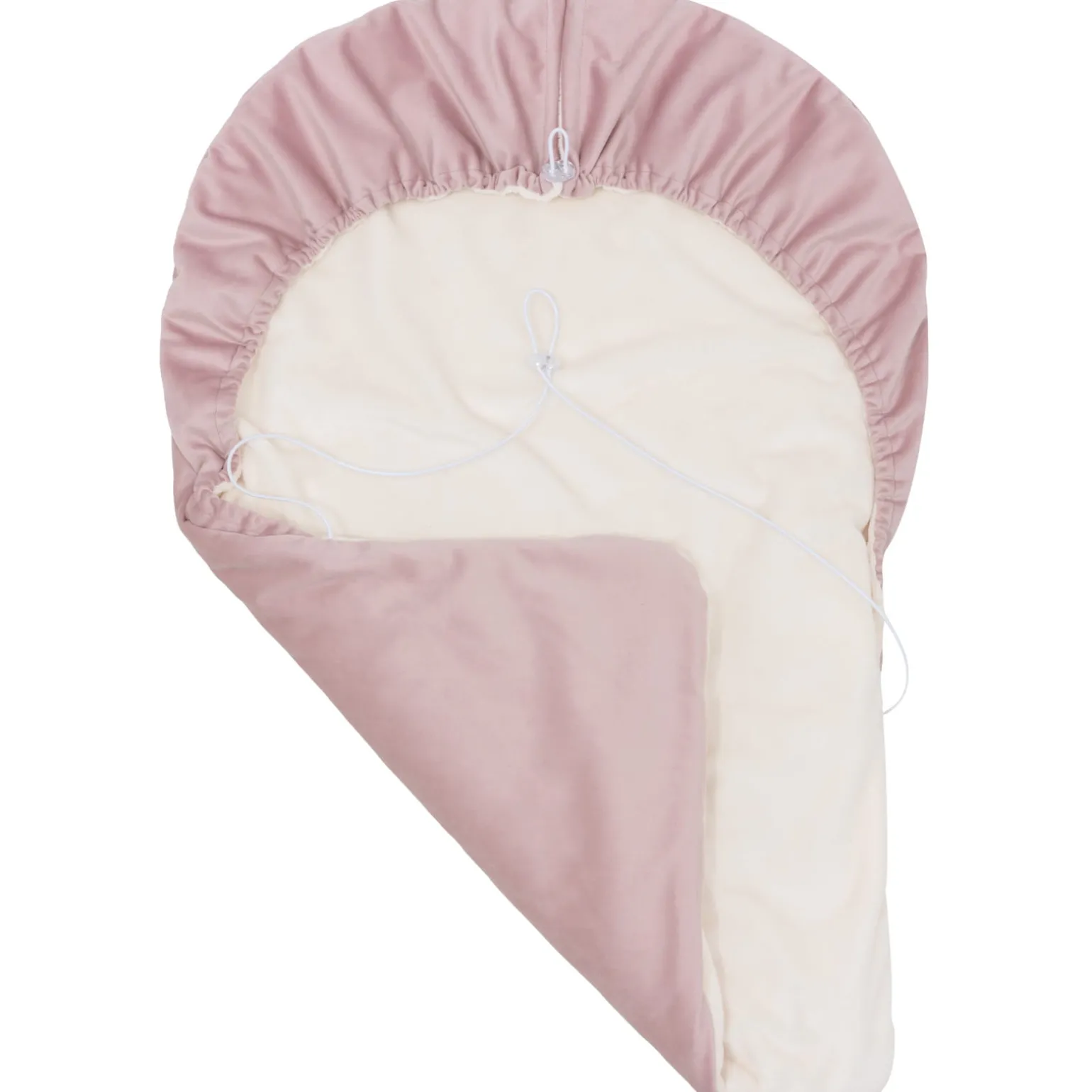 Okrycie, osłonka na nóżki - Plusz ecru i smokey pink Soft Velvet