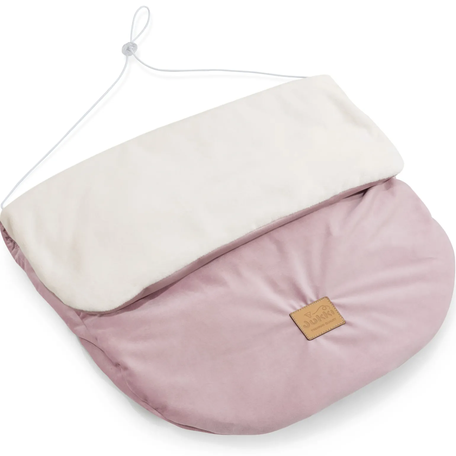 Okrycie, osłonka na nóżki - Plusz ecru i smokey pink Soft Velvet