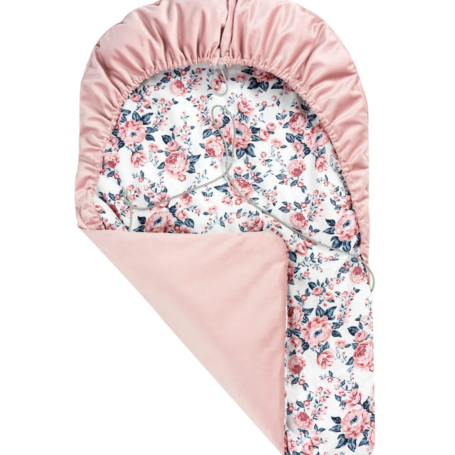 Okrycie, osłonka na nóżki - Roses i smokey pink Soft Velvet