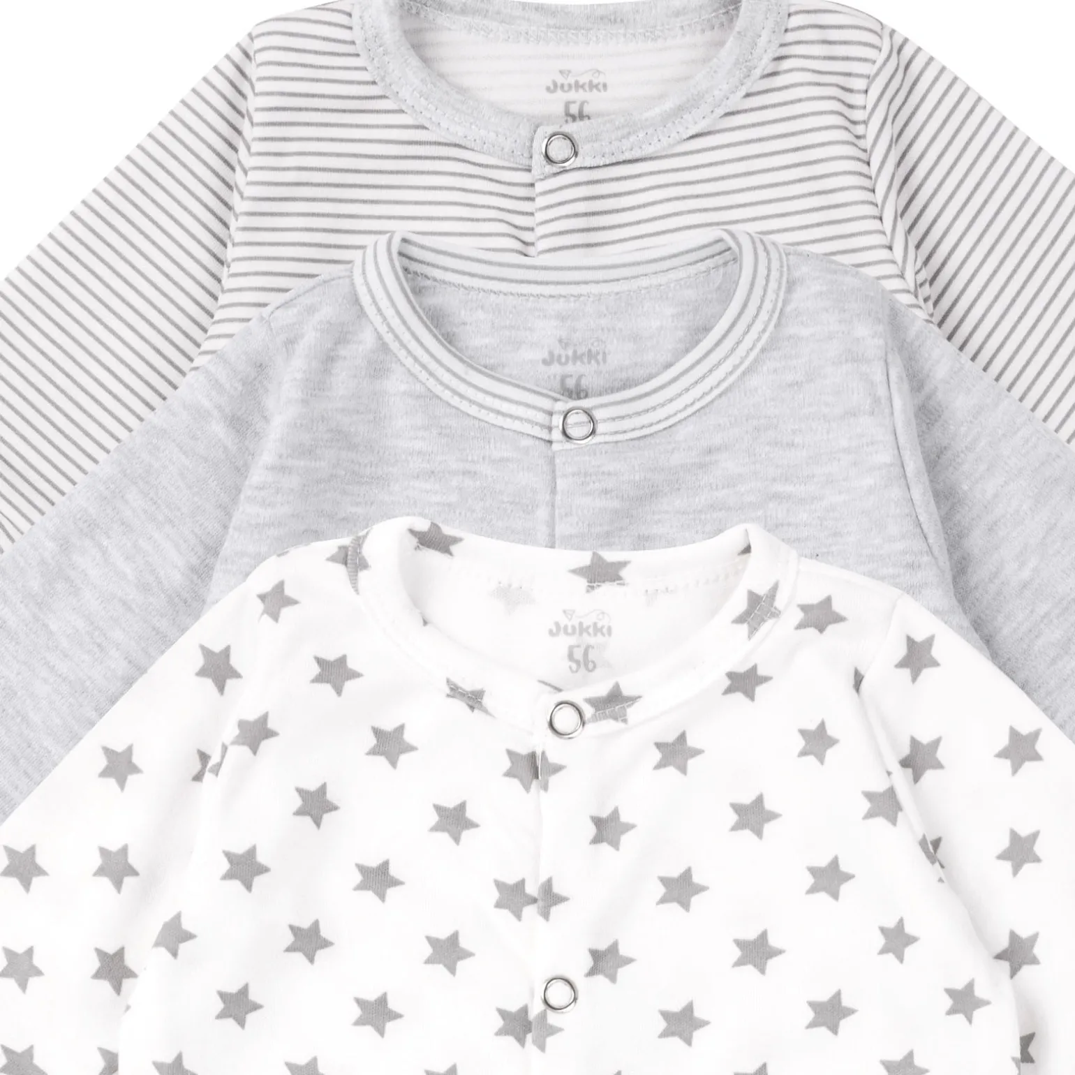 Pajacyk 3 pack Basic Grey Melange