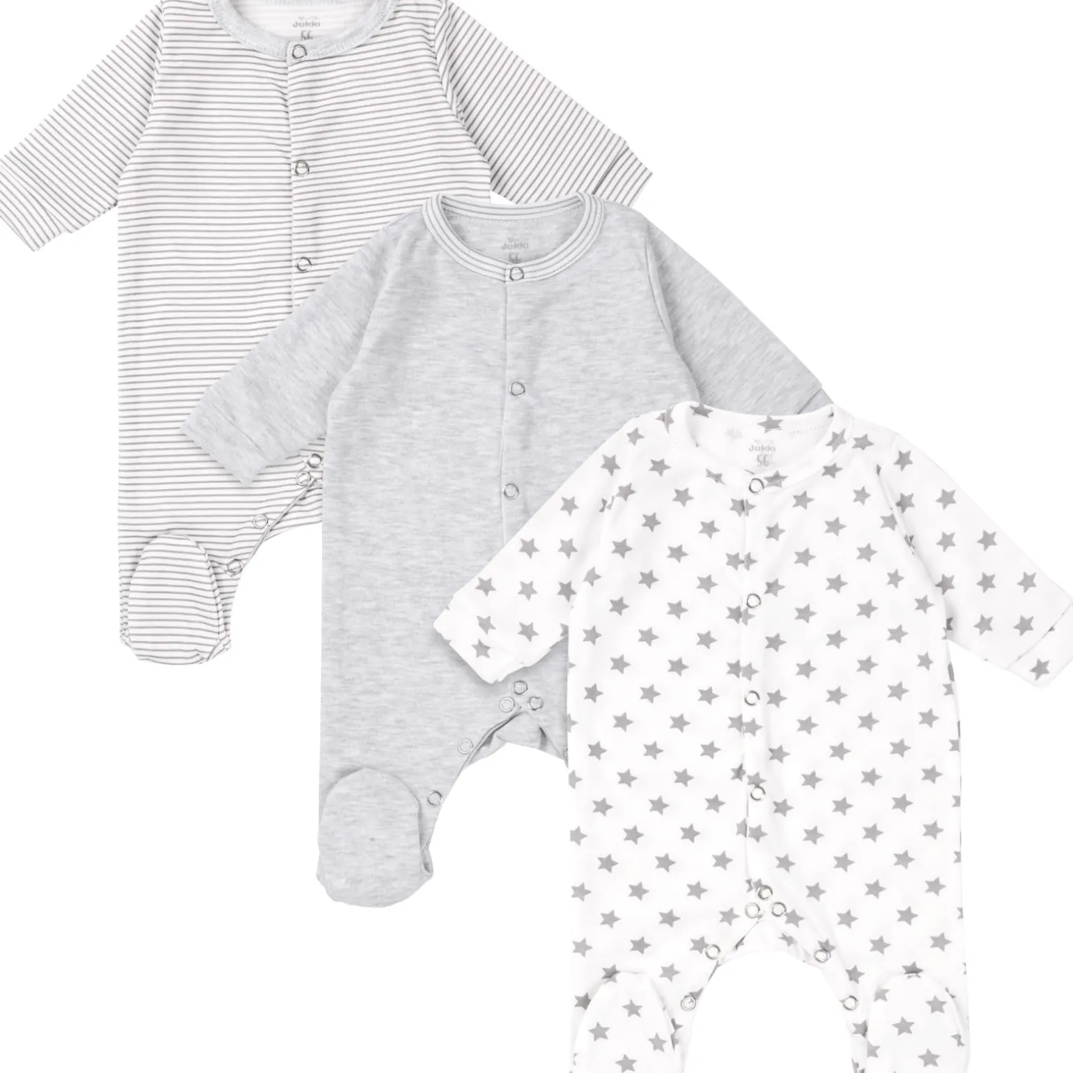 Pajacyk 3 pack Basic Grey Melange