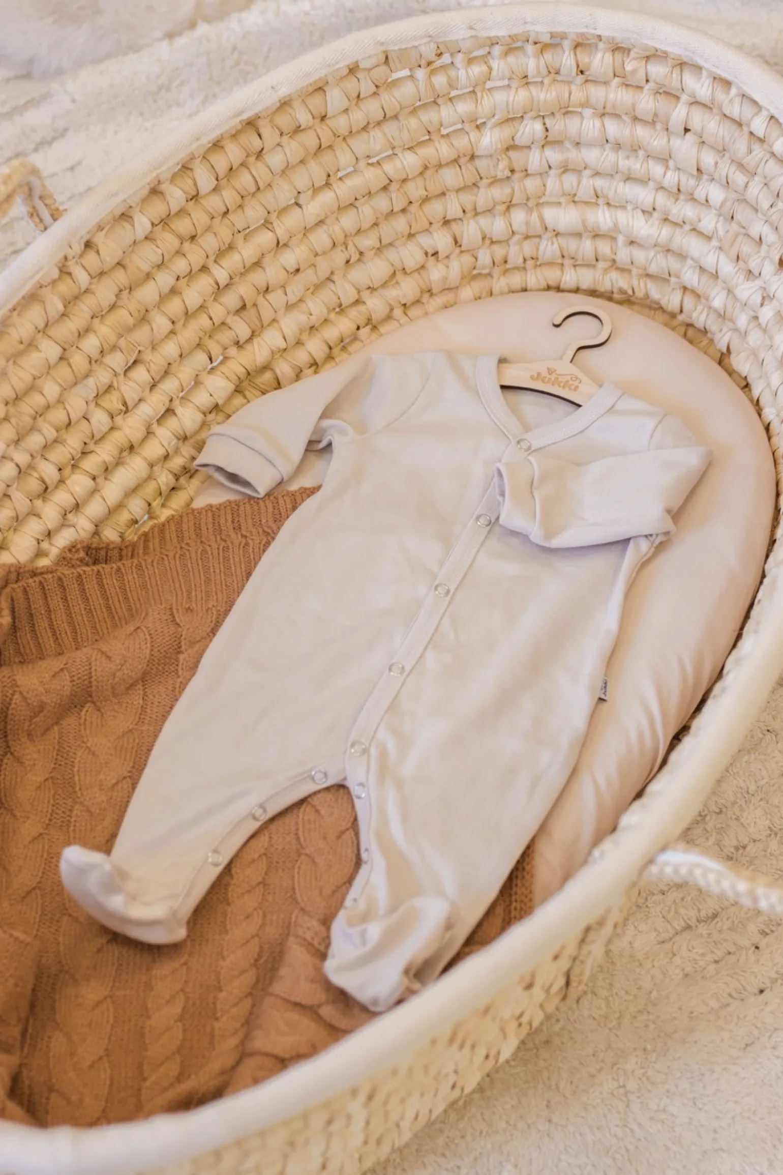 Pajacyk z bawełny organicznej - Beige