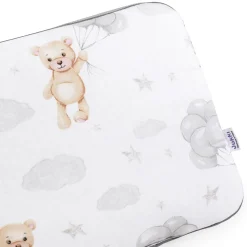 Płaska poduszka 30x40cm - Cloudy Bears i szary Velvet