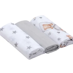 Pieluszki muślinowe 60x80 cm 3pak - Teddy Stars