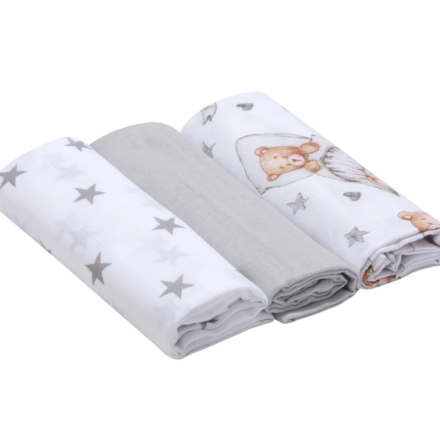 Pieluszki muślinowe 60x80 cm 3pak - Teddy Stars