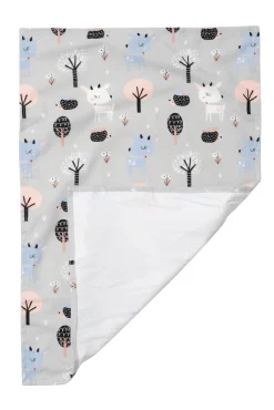 Podkład wodoodporny / pieluszka flanelowa z ceratką 75 x 50 cm - Jelonki i jeże