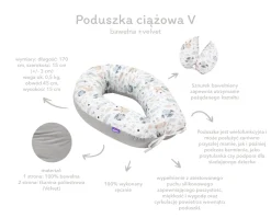 Poduszka ciążowa - Boho Bears i Cappuccino Soft Velvet