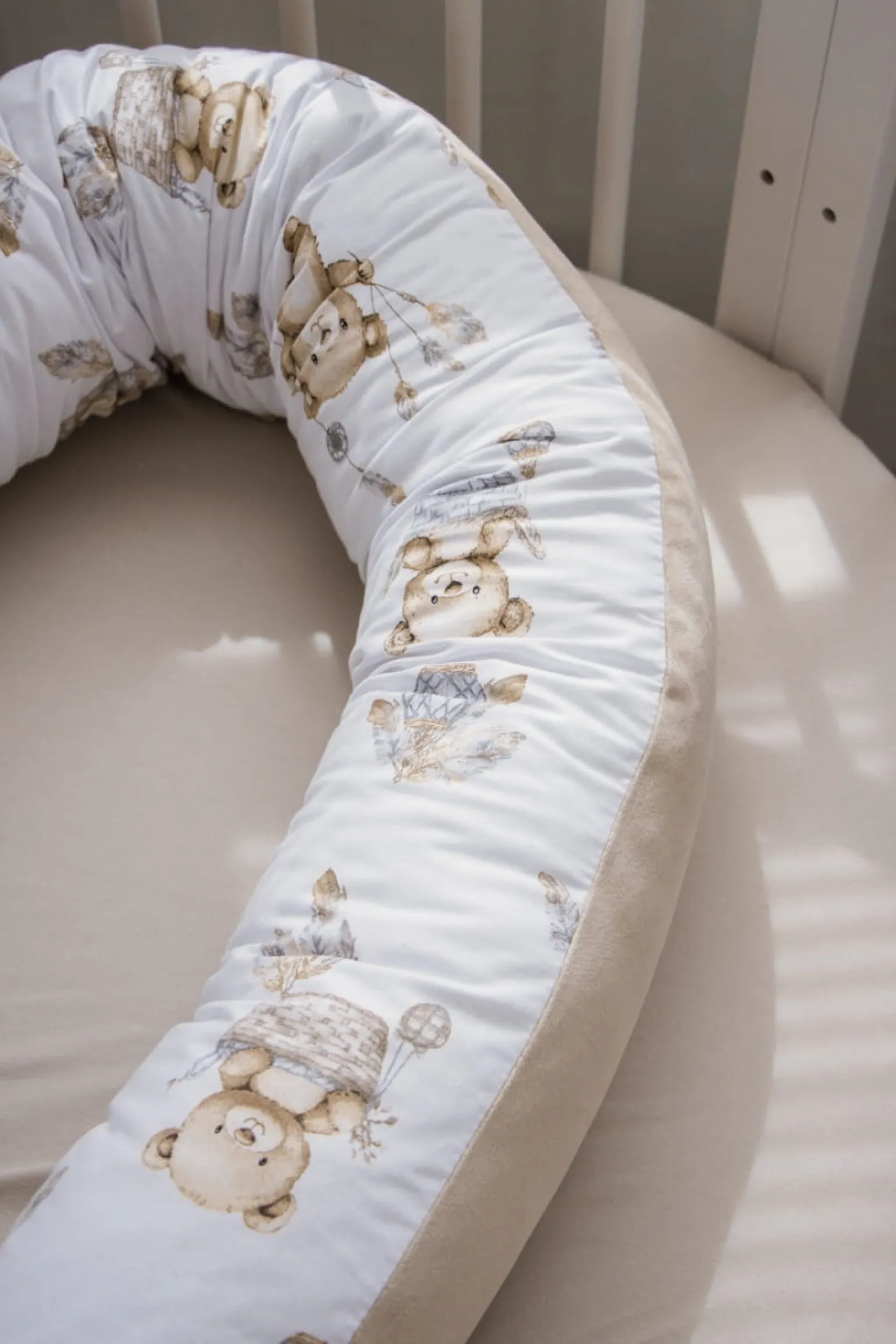 Poduszka ciążowa - Boho Bears i Cappuccino Soft Velvet
