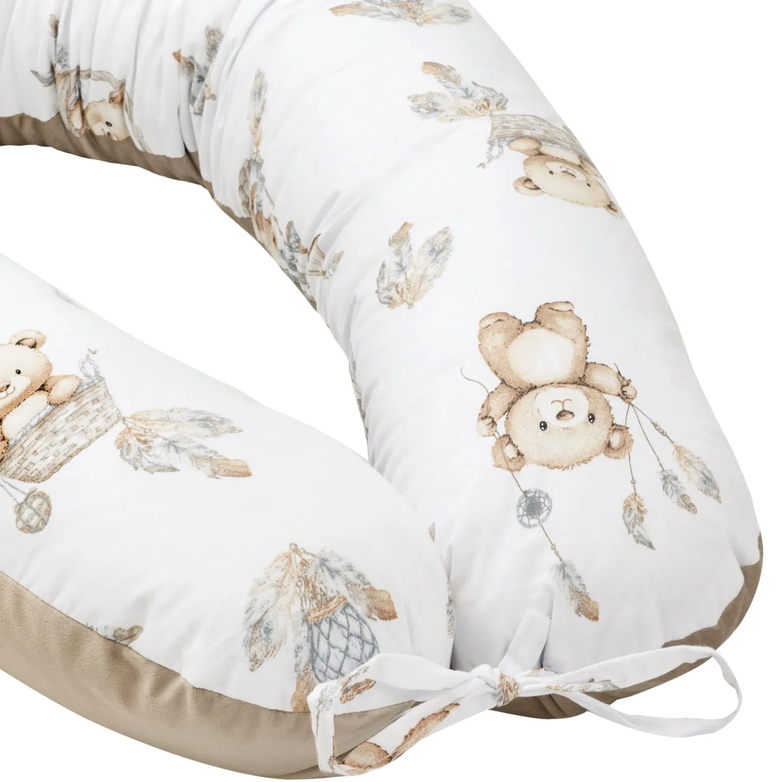 Poduszka ciążowa - Boho Bears i Cappuccino Soft Velvet