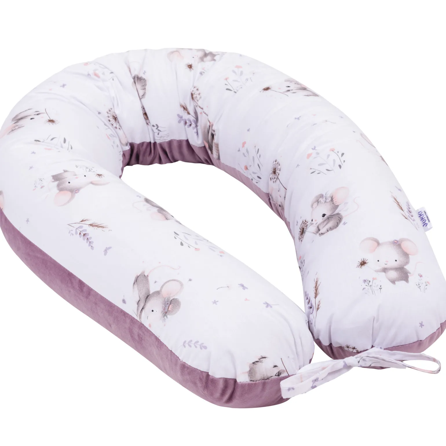 Poduszka ciążowa - Lovely Mouse i Wrzosowy Soft Velvet