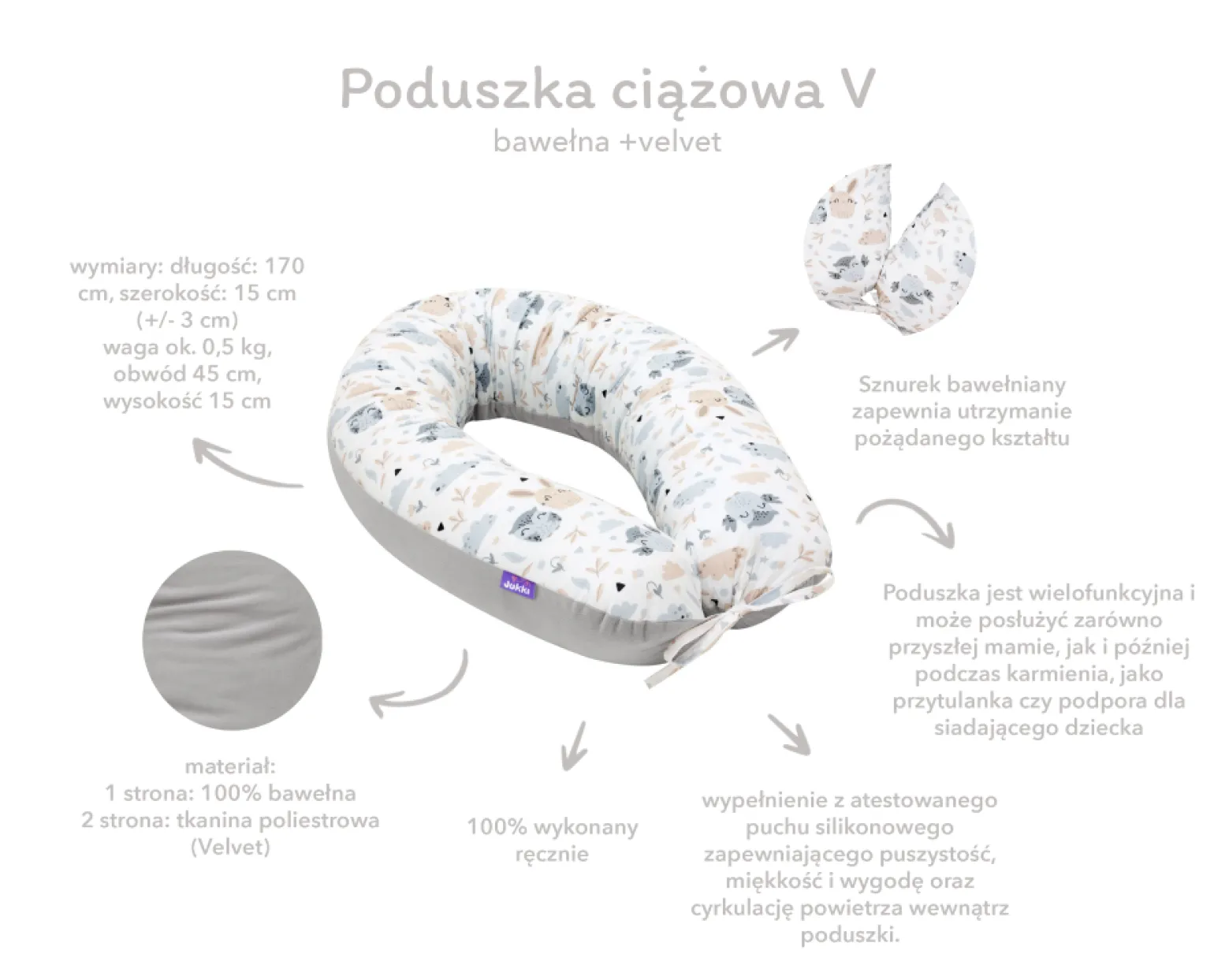 Poduszka ciążowa - Mr. Teddy i Caramel Velvet