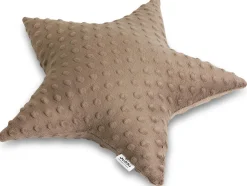 Poduszka gwiazdka Minky - Mokka Minky