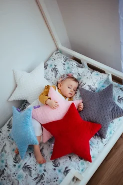 Poduszka gwiazdka Minky - szare Minky