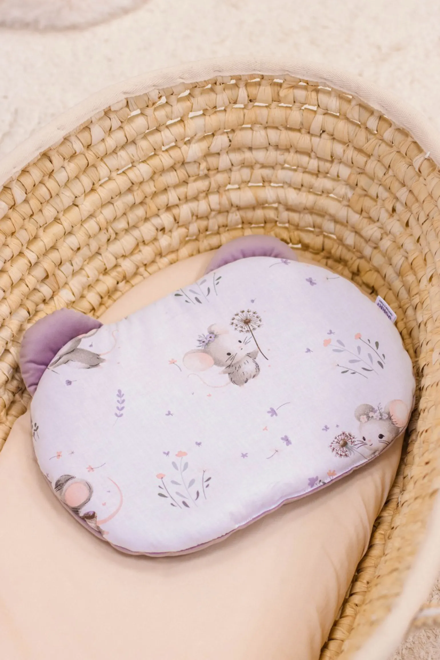 Poduszka MIŚ - Lovely Mouse i Wrzosowy Soft Velvet