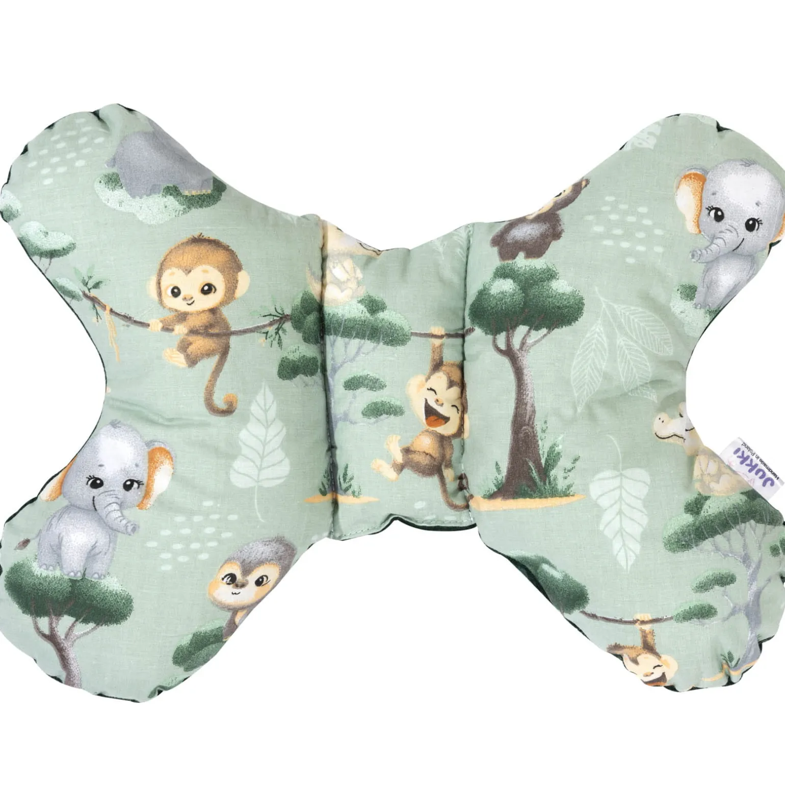 Poduszka motylek - Tropical Animals i butelkowy Velvet