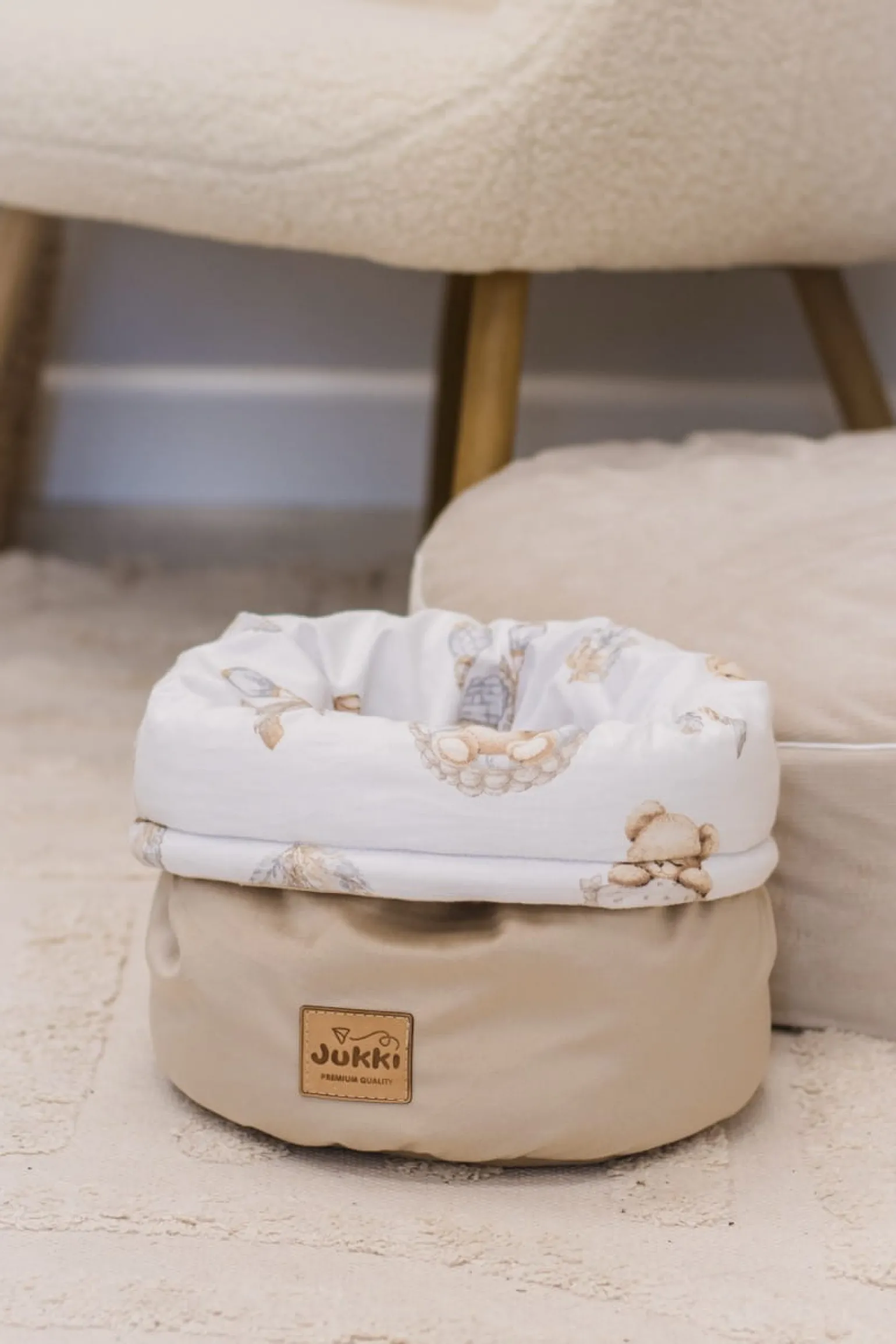 Pojemnik / koszyk na akcesoria dla niemowlaka - Boho Bears i Cappuccino Soft Velvet