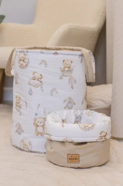 Pojemnik / koszyk na akcesoria dla niemowlaka - Boho Bears i Cappuccino Soft Velvet