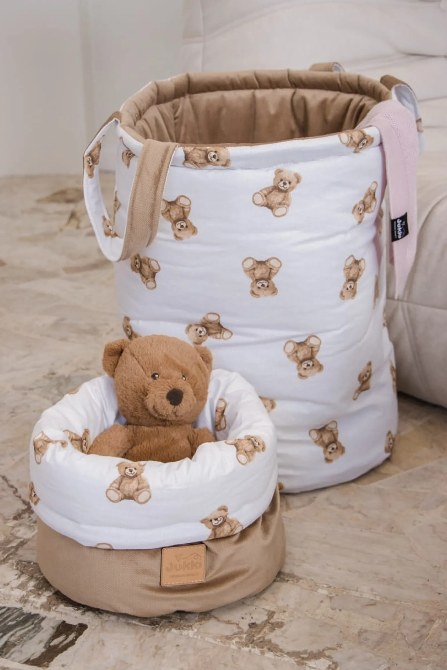 Pojemnik / koszyk na akcesoria dla niemowlaka - Mr. Teddy i Caramel Velvet