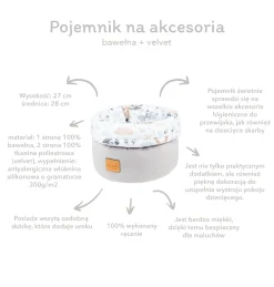 Pojemnik / koszyk na akcesoria dla niemowlaka - Little Fairy i Smokey Pink Soft Velvet