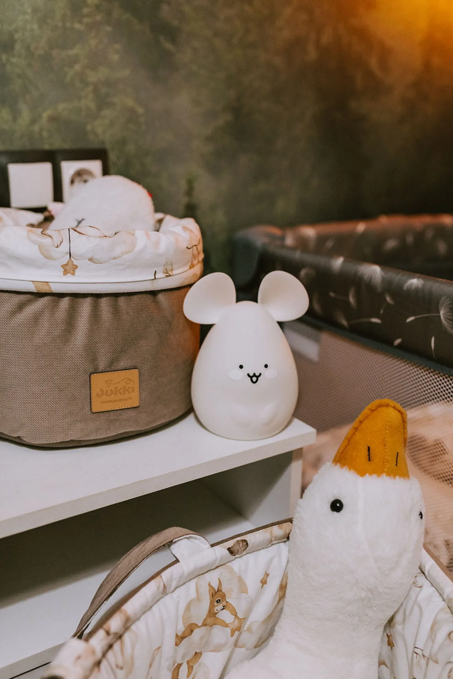 Pojemnik / koszyk na akcesoria dla niemowlaka - Sweet Teddy i Latte Velvet