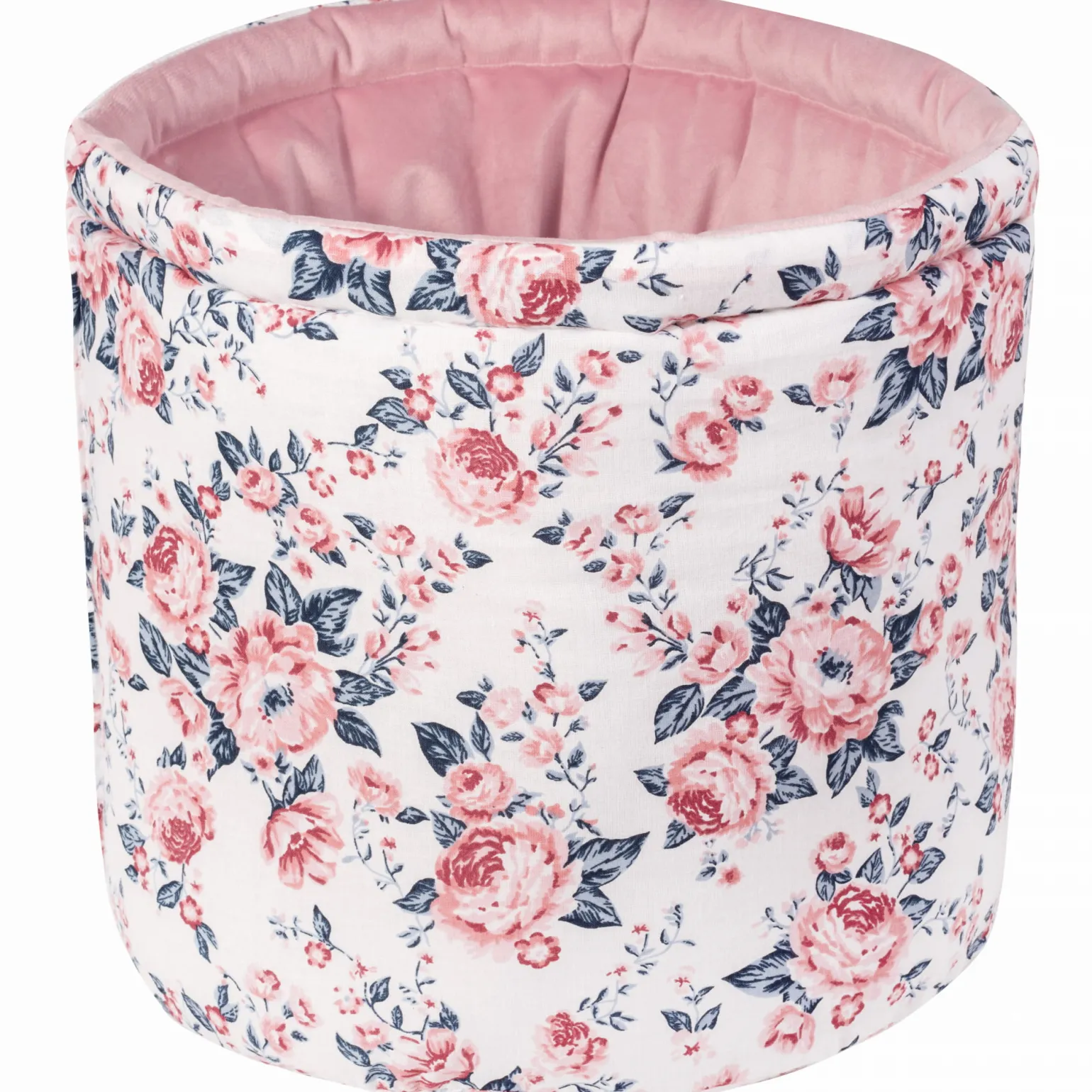 Pojemnik / koszyk na akcesoria dla niemowlaka - Roses i Smokey Pink Soft Velvet
