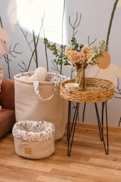 Pojemnik / koszyk na akcesoria dla niemowlaka - Boho Garden i ecru Velvet