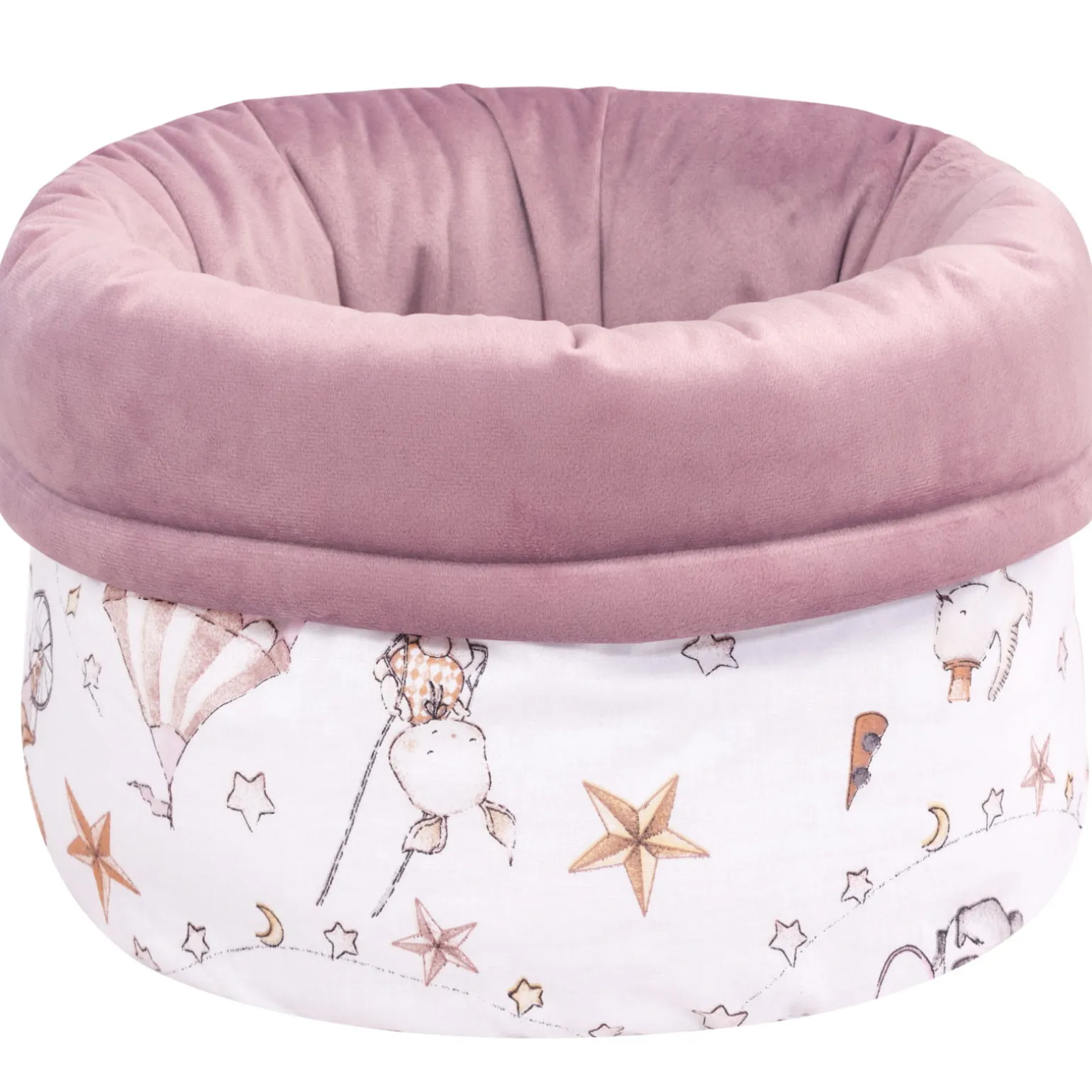 Pojemnik / koszyk na akcesoria dla niemowlaka - Candy Circus i wrzosowy Soft Velvet