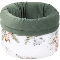 Pojemnik / koszyk na akcesoria dla niemowlaka - Savanna Fun i oliwkowy Velvet