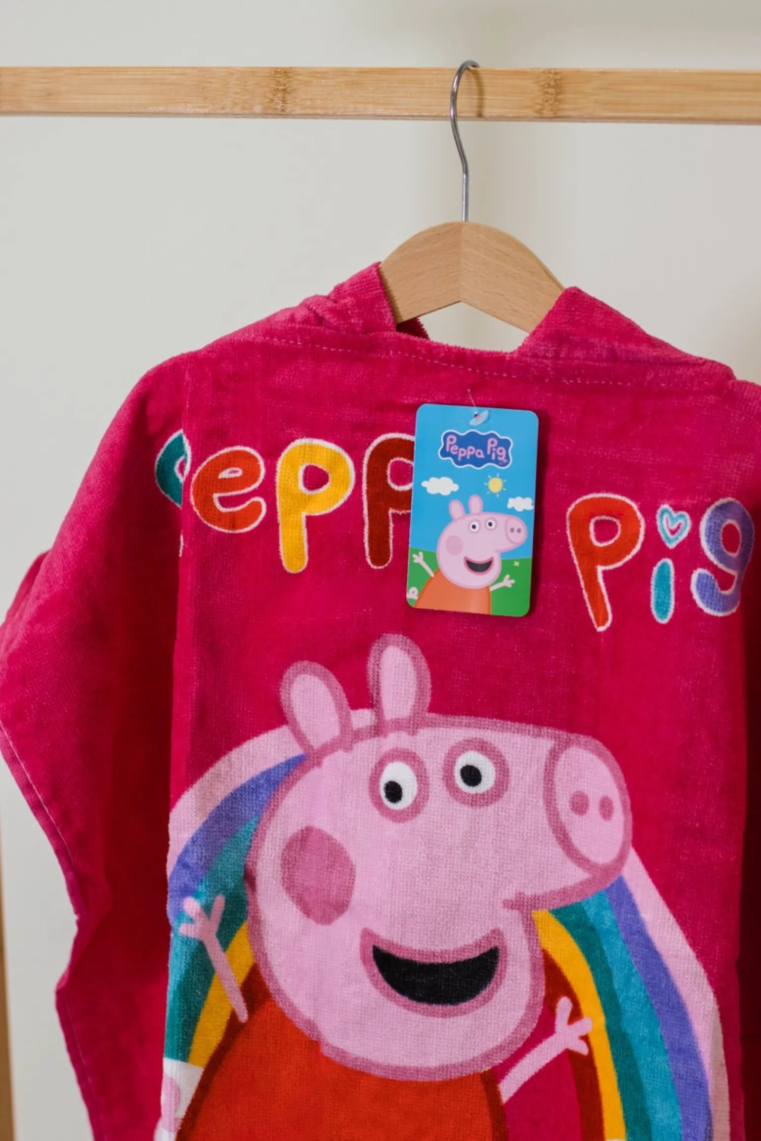Ponczo, ręcznik kąpielowy z kapturem PEPPA PIG