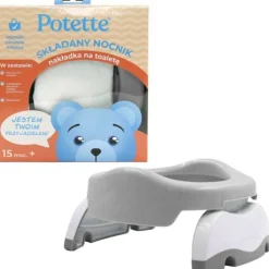Potette Plus Nocnik dla dziecka i nakładka na toaletę, szaro-biały