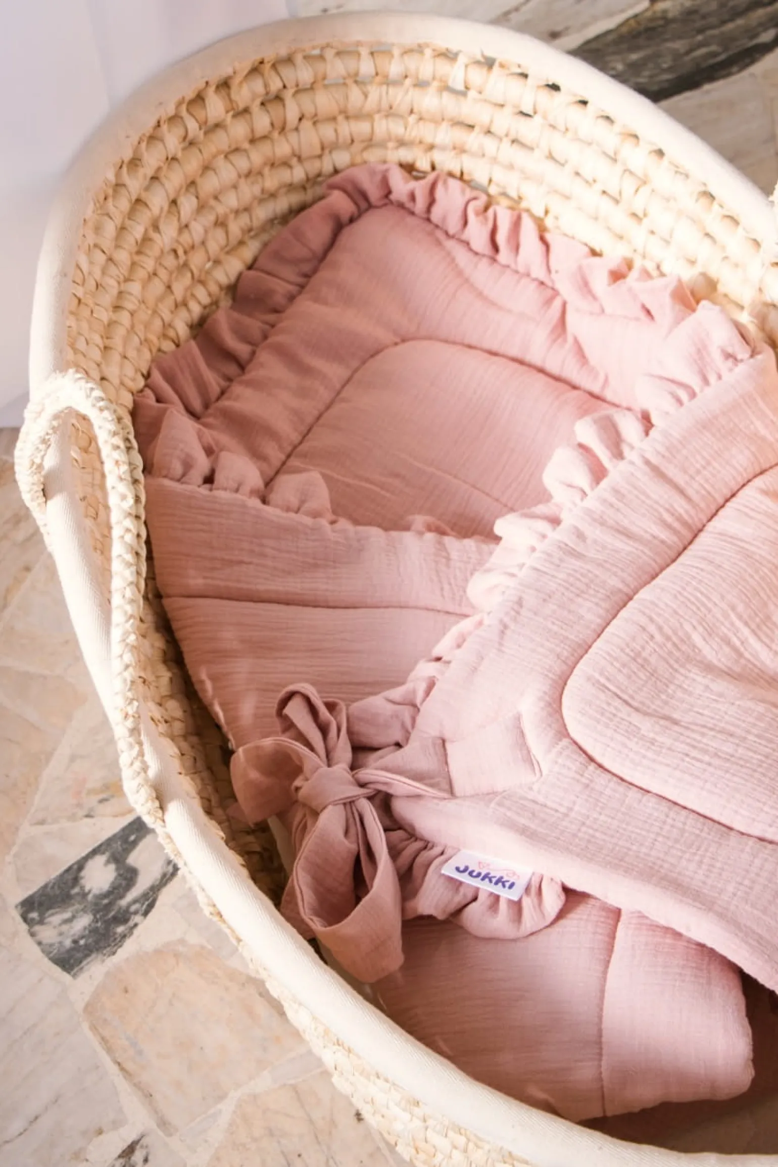 Rożek niemowlęcy muślinowy - Pink