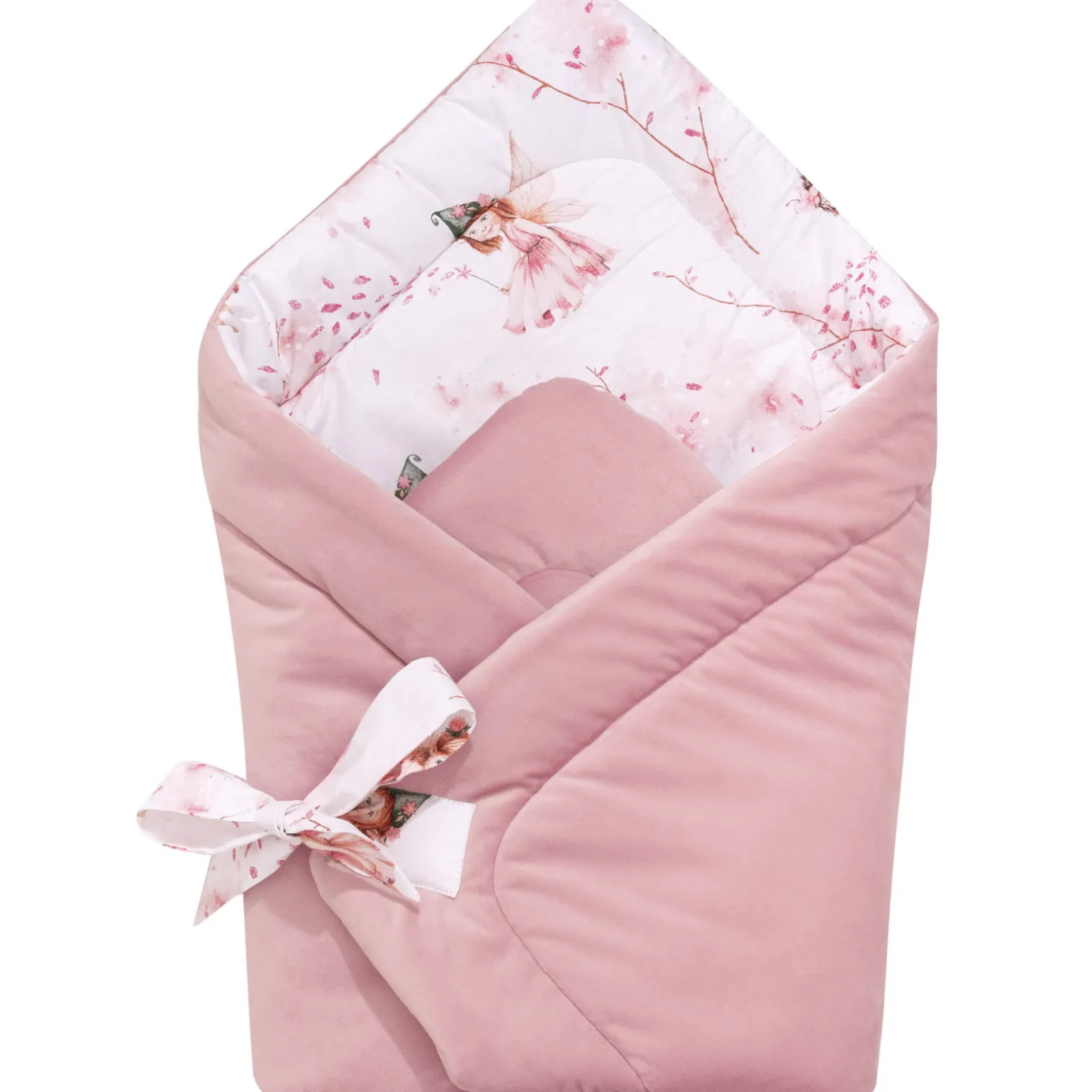 Rożek niemowlęcy Velvet - Little Fairy i Smokey Pink Soft Velvet