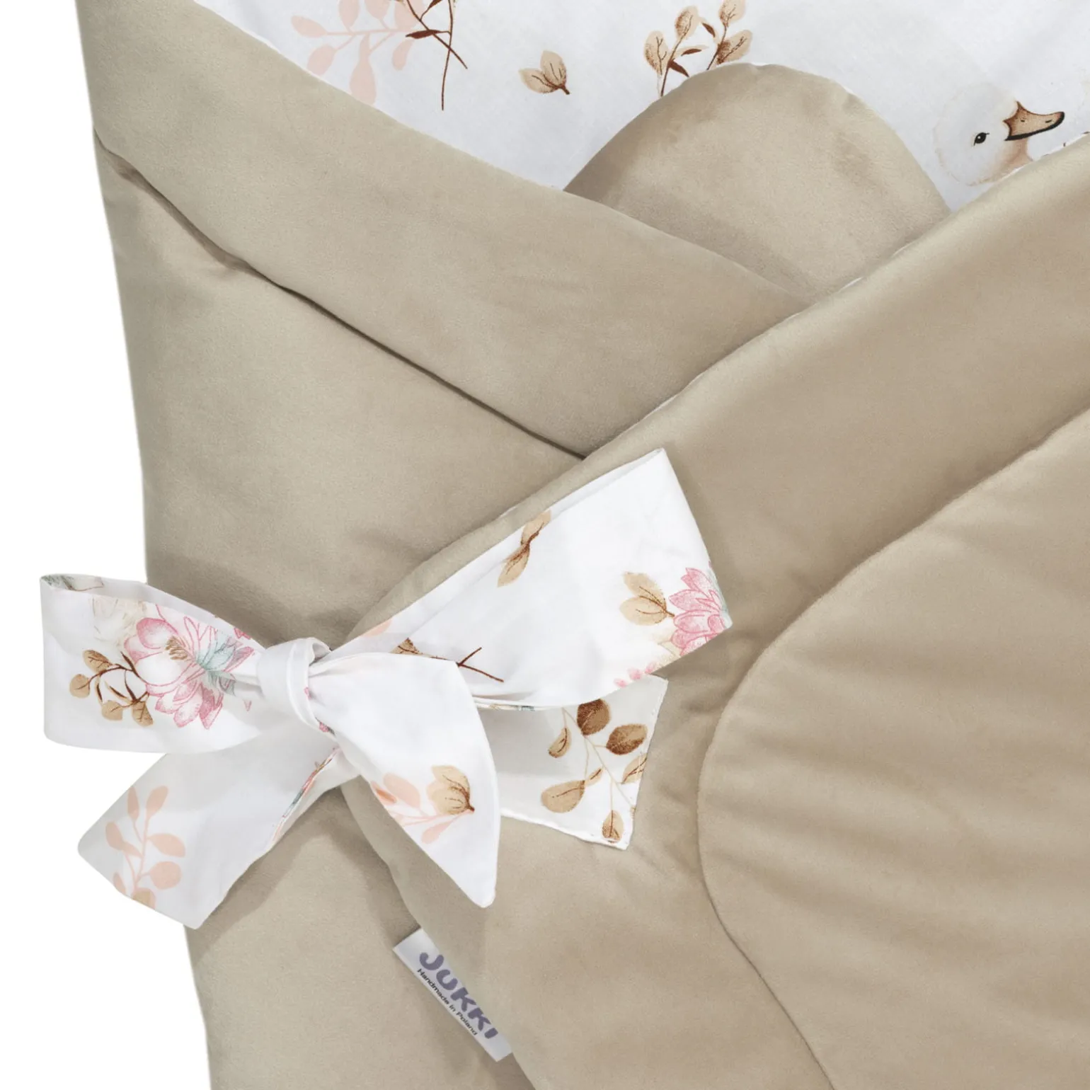 Rożek niemowlęcy Velvet - Swan Family i Cappuccino Soft Velvet