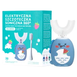 SIMED Szczoteczka Soniczna 360 dla dzieci – 360 U-shape 2w1 – Niebieska
