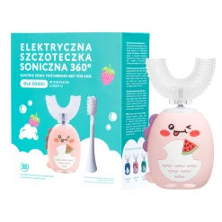 SIMED Szczoteczka Soniczna 360 dla dzieci – 360 U-shape 2w1 – Różowa