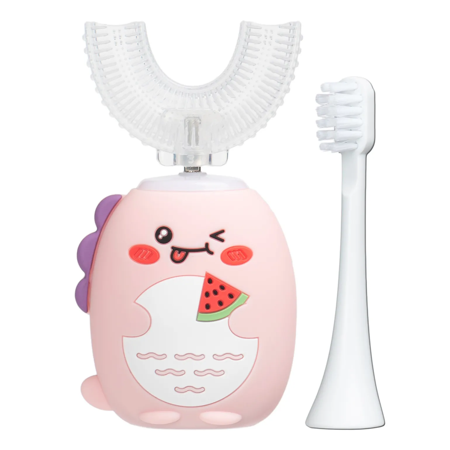 SIMED Szczoteczka Soniczna 360 dla dzieci – 360 U-shape 2w1 – Różowa