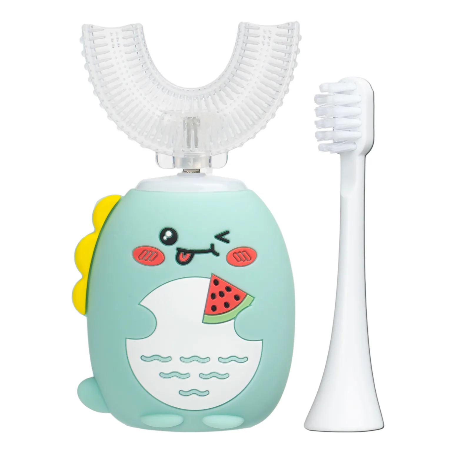 SIMED Szczoteczka Soniczna 360 dla dzieci – 360 U-shape 2w1 – Zielona
